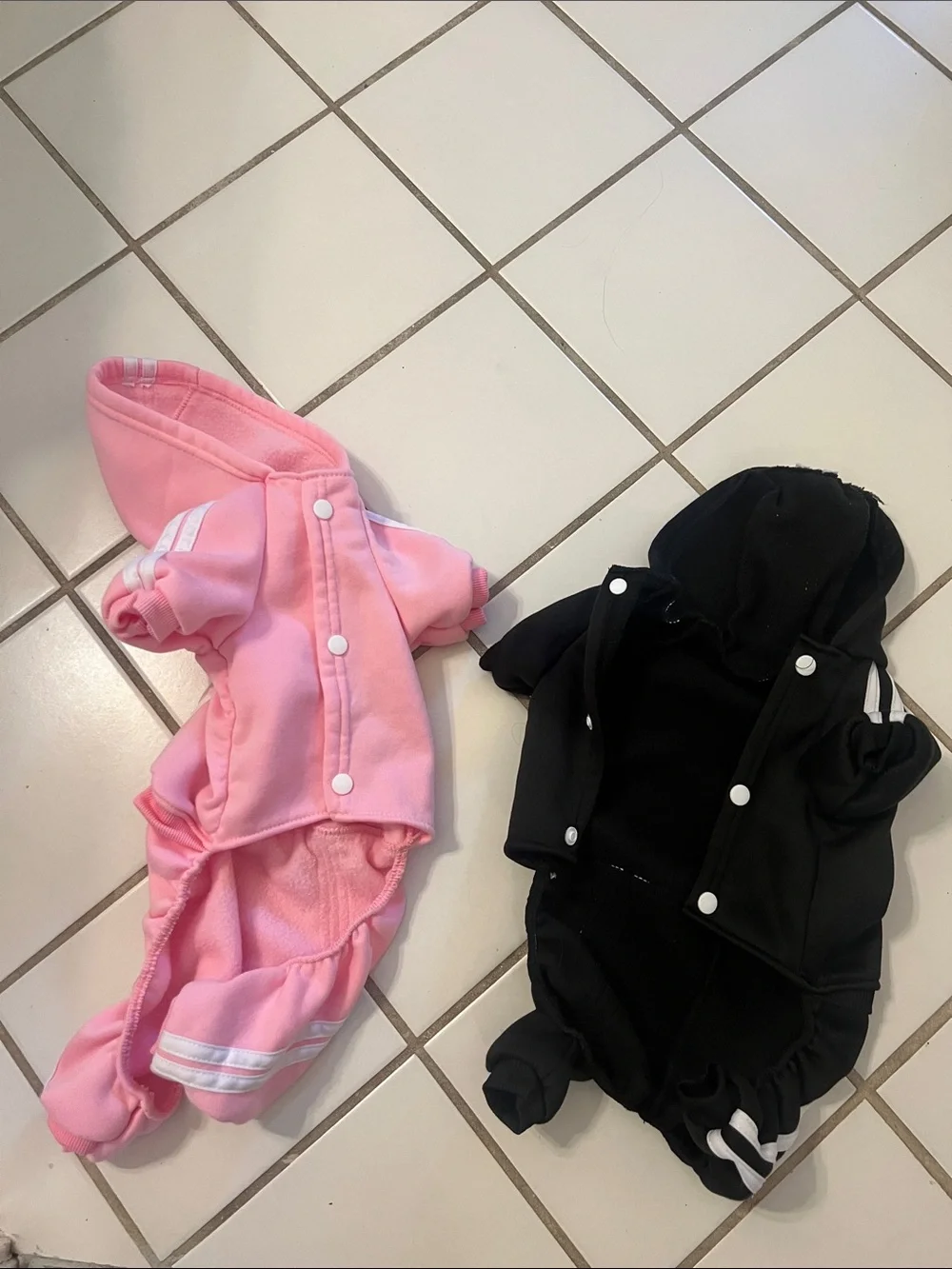 adidog™ Pink Dog Hoodie with Sport Stripe Black